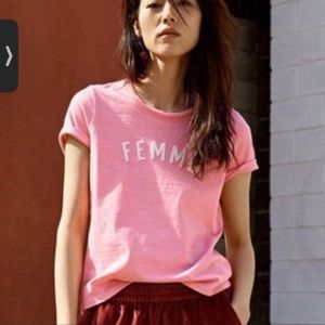 Large Madewell hot pink femme t-shirt